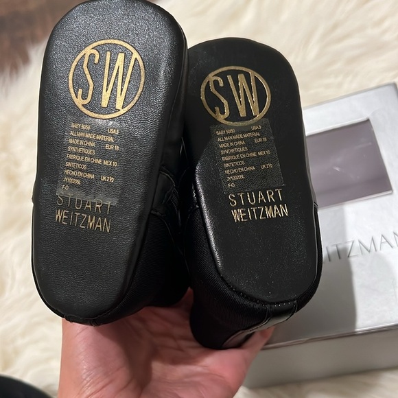 Stuart Weitzman 50/50 Black Baby Silver Heart Bootie size:3 Holiday fall winter - Picture 4 of 10